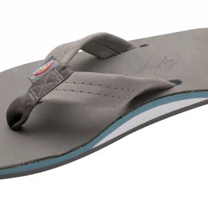 Signature Series - Men's Single Layer Premier Grey Leather Lt Blue Midsole