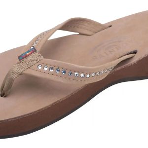 Four Layer Leather Wedge - 3/4 Strap with Crystals