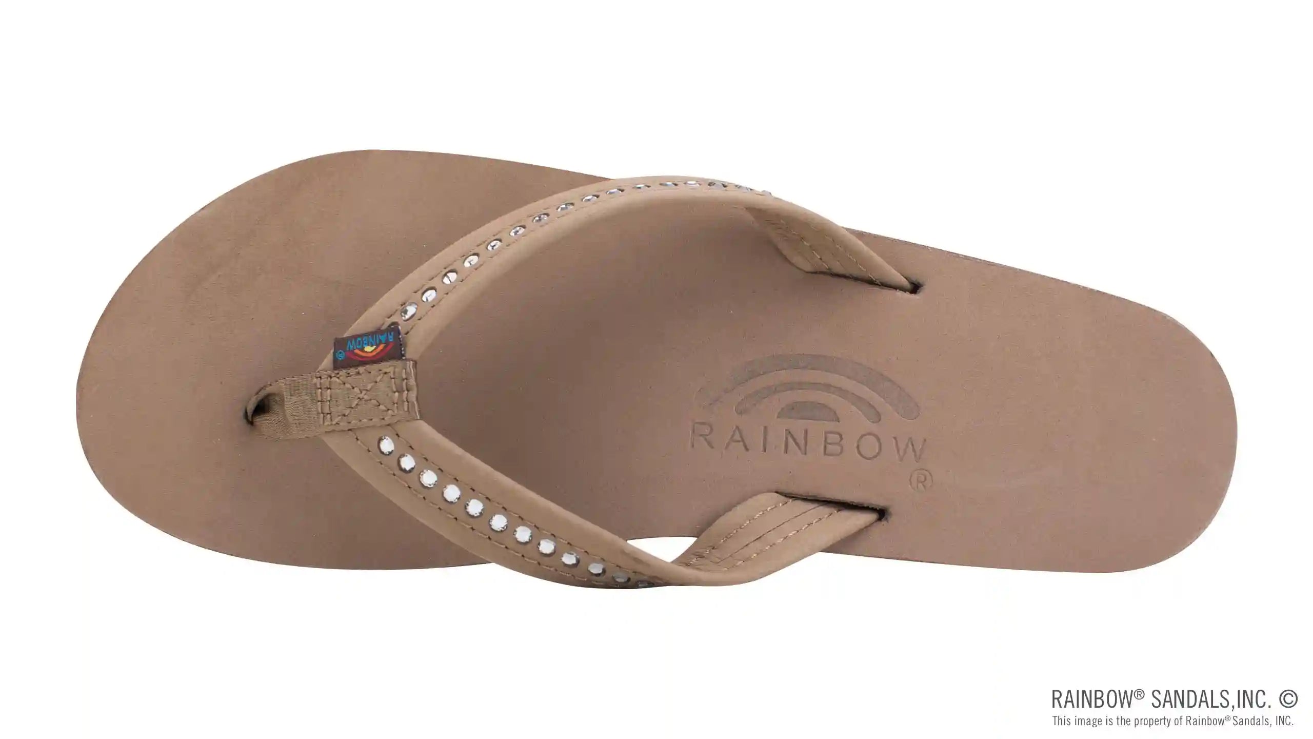 Crystal Collection - Double Layer Arch Support Leather 3/4 Medium Strap w/ Crystals - Image 3