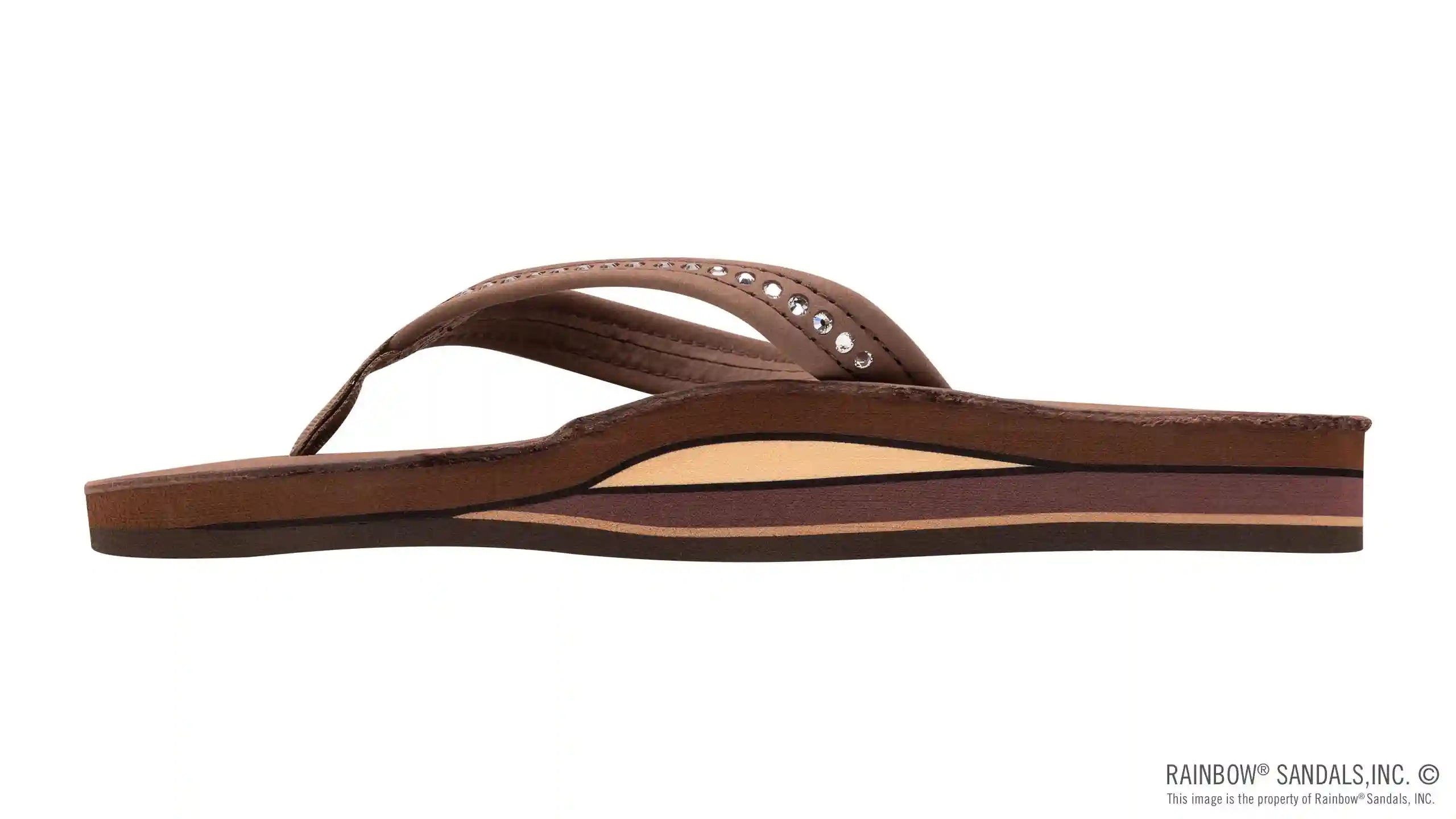 Crystal Collection - Double Layer Arch Support Leather 3/4 Medium Strap w/ Crystals - Image 7