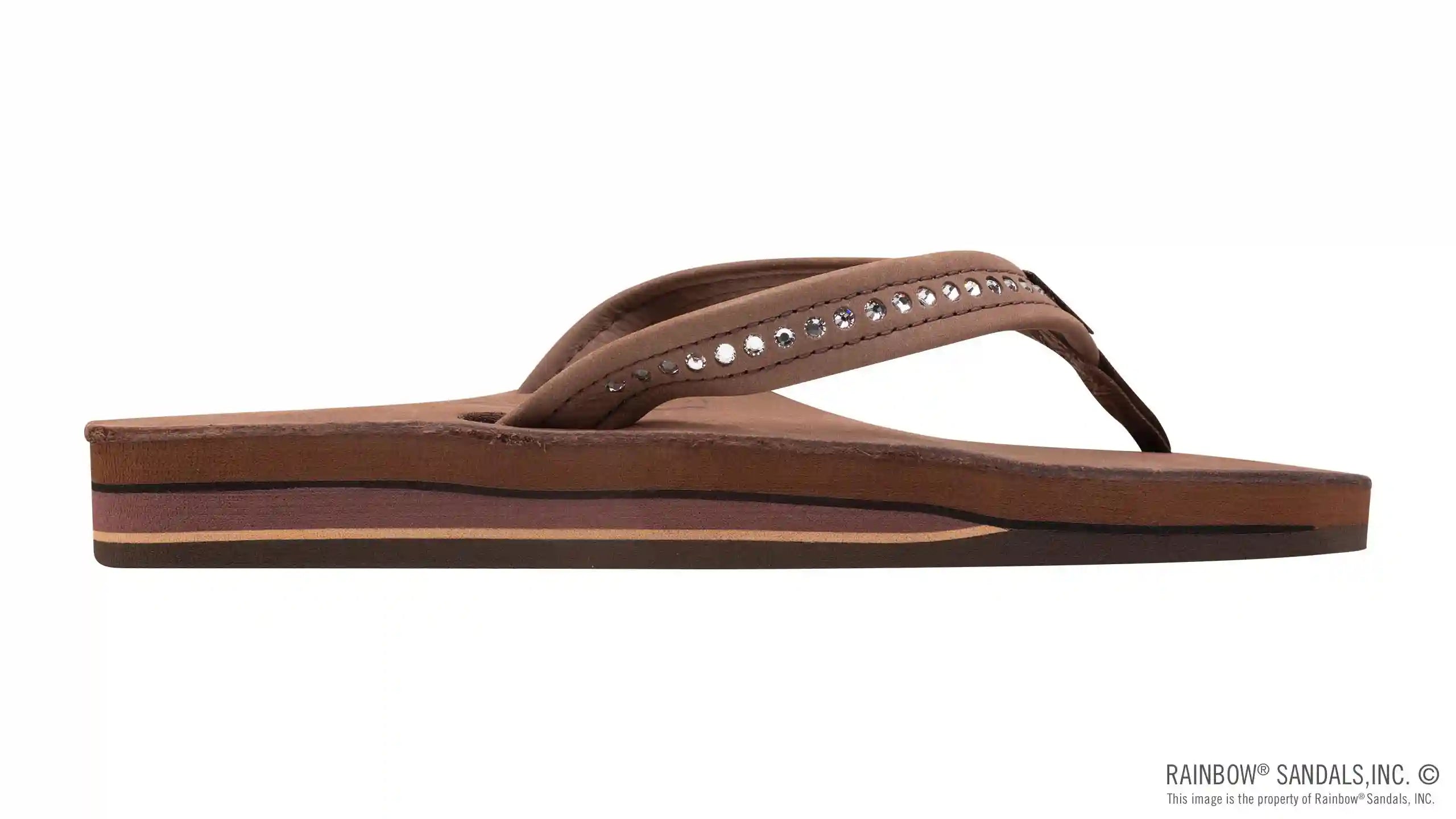 Crystal Collection - Double Layer Arch Support Leather 3/4 Medium Strap w/ Crystals - Image 9
