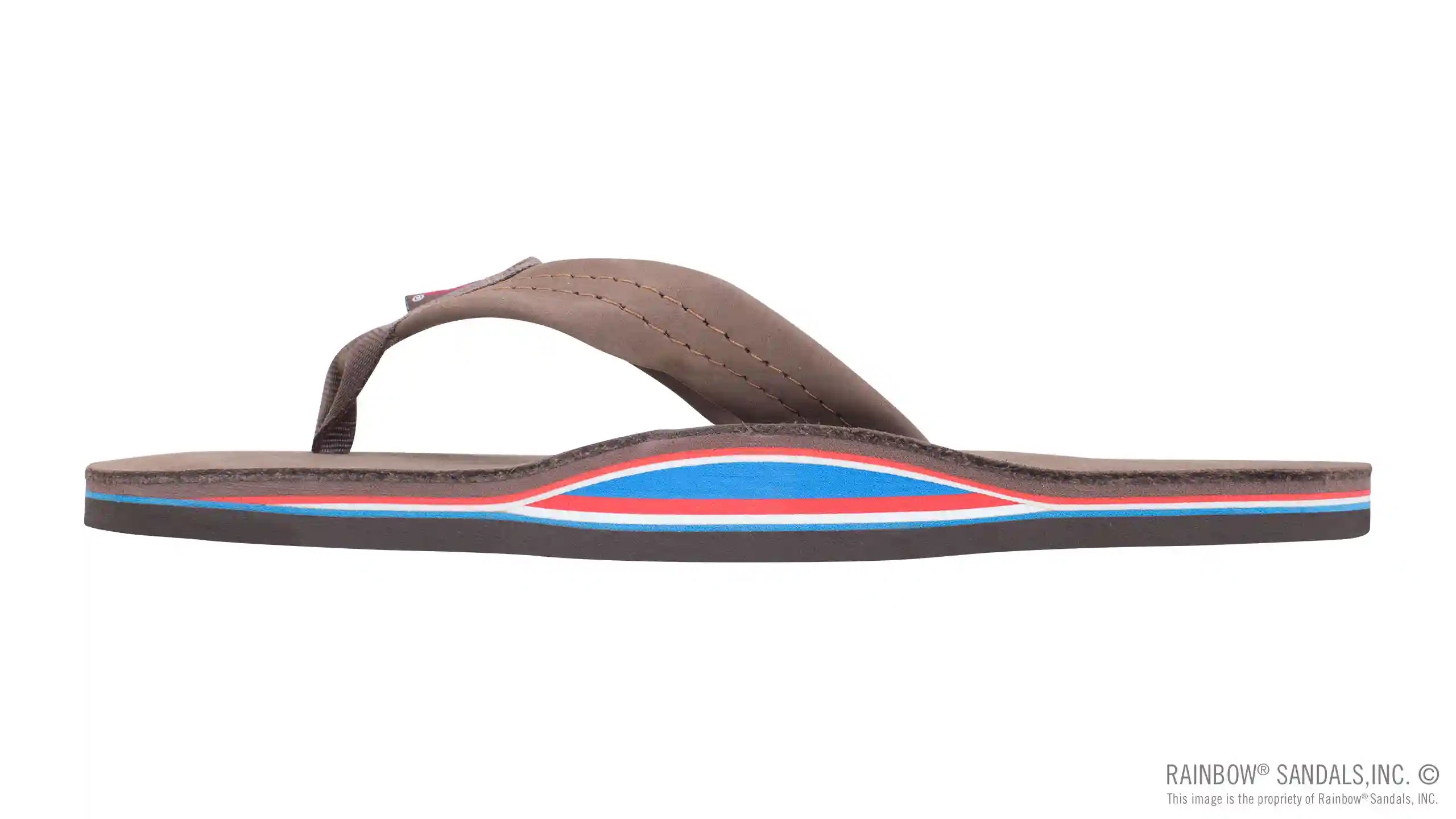 The Americana -Men's Single layer Premier Leather Red White & Blue Mid Sole - Image 2