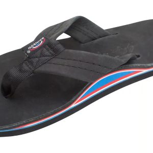 The Americana - Women's  Single layer Premier Leather Red White & Blue Mid Sole with a 1 Strap