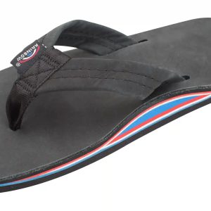 The Americana - Men's Single layer Premier  Leather Red White & Blue Mid Sole