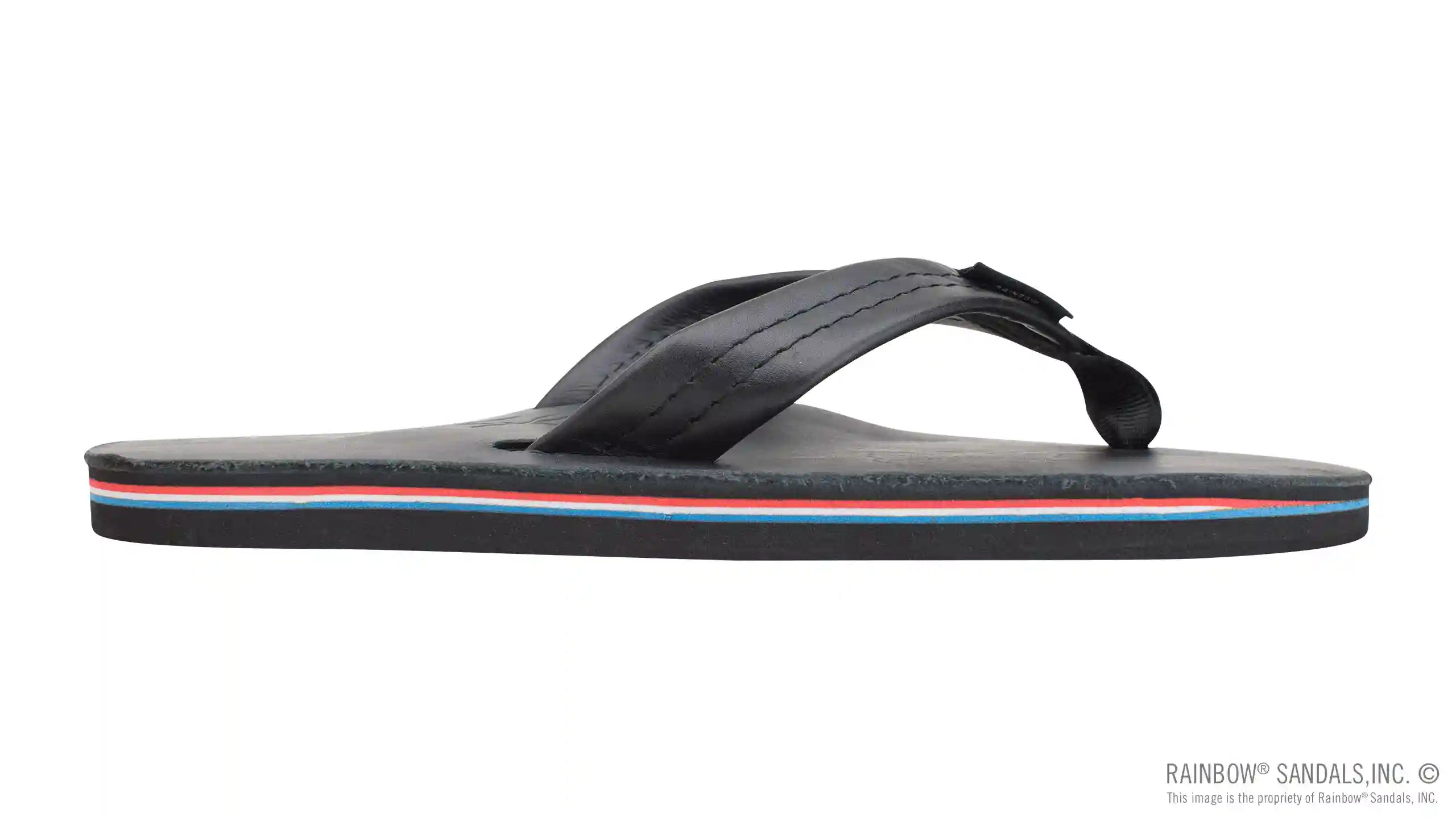 The Americana - Men's Single Layer Classic Leather with Red White & Blue Mid Sole - Image 4